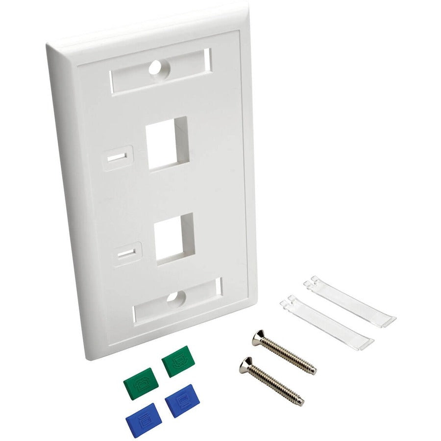 Tripp Lite N042-001-WH Plaque frontale à 2 prises N042-001-WH