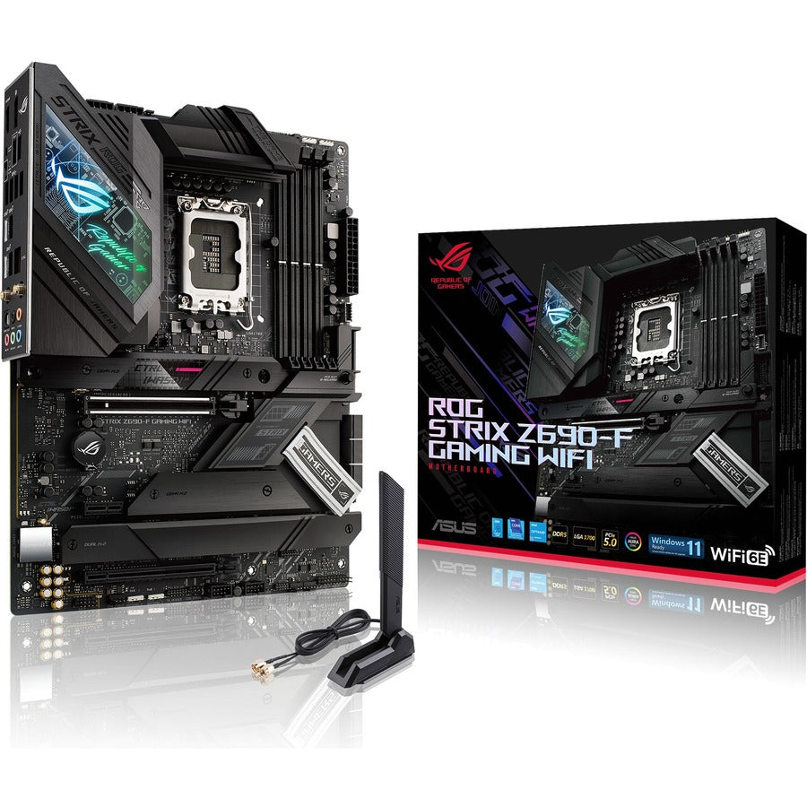 Asus ROG Strix Z690-F GAMING WIFI Desktop Motherboard - Intel Z690 Chipset - Socket LGA-1700 - Intel Optane Memory Ready - ATX ROG STRIX Z690-F GAMING WIFI