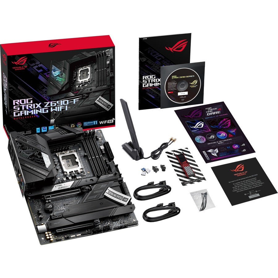 Asus ROG Strix Z690-F GAMING WIFI Desktop Motherboard - Intel Z690 Chipset - Socket LGA-1700 - Intel Optane Memory Ready - ATX ROG STRIX Z690-F GAMING WIFI