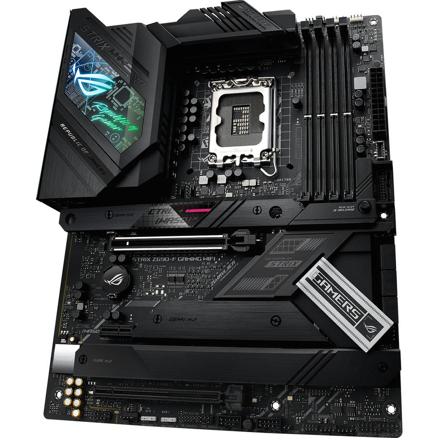 Asus ROG Strix Z690-F GAMING WIFI Desktop Motherboard - Intel Z690 Chipset - Socket LGA-1700 - Intel Optane Memory Ready - ATX ROG STRIX Z690-F GAMING WIFI