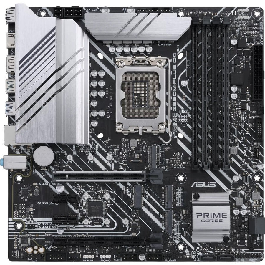 Asus Prime Z690M-PLUS D4 Desktop Motherboard - Intel Z690 Chipset - Socket LGA-1700 - Intel Optane Memory Ready - Micro ATX PRIME Z690M-PLUS D4