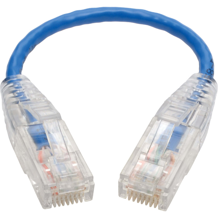 Câble de raccordement UTP Tripp Lite Cat6 (RJ45) - M/M, Gigabit, sans accroc, moulé, fin, bleu, 8 po N201-S8N-BL