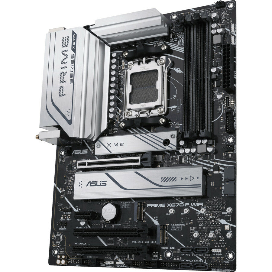 Asus Prime X670-P WIFI Desktop Motherboard - AMD X670 Chipset - Socket AM5 - ATX PRIMEX670-PWIFI