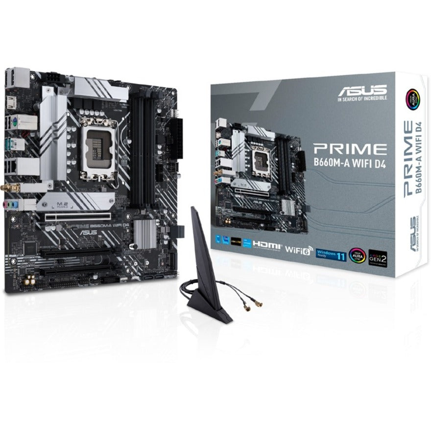 Asus Prime B660M-A WIFI D4 Desktop Motherboard - Intel B660 Chipset - Socket LGA-1700 - Intel Optane Memory Ready - Micro ATX PRIMEB660M-AWIFID4