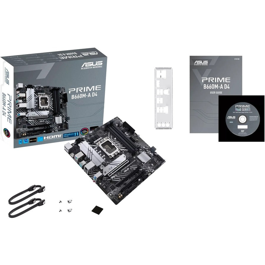 Asus Prime B660M-A D4 Desktop Motherboard - Intel B660 Chipset - Socket LGA-1700 - Intel Optane Memory Ready - Micro ATX PRIME B660M-A D4