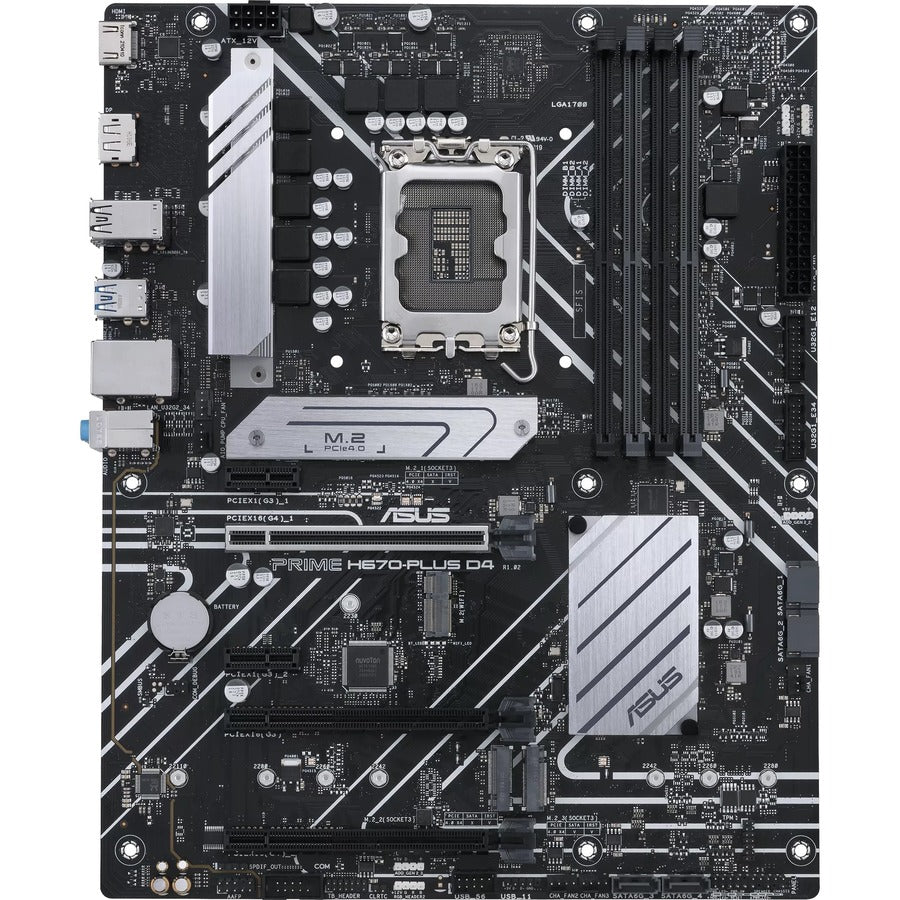 Asus Prime H670-PLUS D4 Desktop Motherboard - Intel H670 Chipset - Socket LGA-1700 - Intel Optane Memory Ready - ATX PRIME H670-PLUS D4