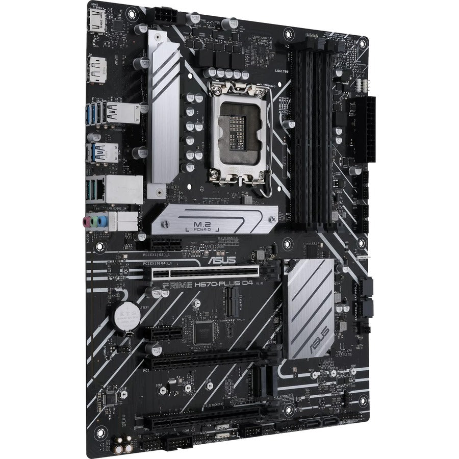 Asus Prime H670-PLUS D4 Desktop Motherboard - Intel H670 Chipset - Socket LGA-1700 - Intel Optane Memory Ready - ATX PRIME H670-PLUS D4