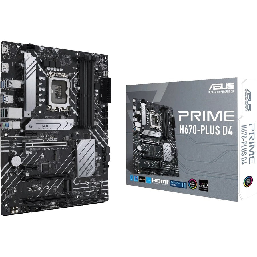 Asus Prime H670-PLUS D4 Desktop Motherboard - Intel H670 Chipset - Socket LGA-1700 - Intel Optane Memory Ready - ATX PRIME H670-PLUS D4