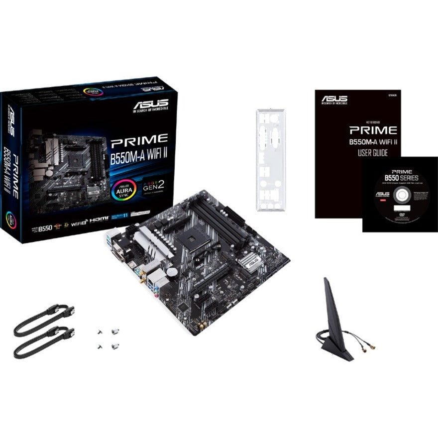 Asus Prime B550M-A WIFI II Desktop Motherboard - AMD B550 Chipset - Socket AM4 - Micro ATX PRIME B550M-A WIFI II