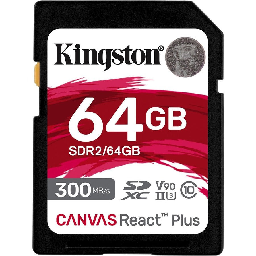 Kingston Canvas React Plus 64 GB Class 10/UHS-II (U3) V90 SDXC SDR2/64GB
