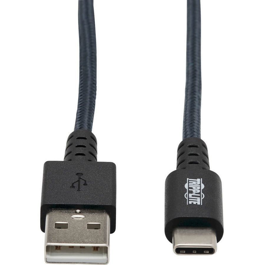 Tripp Lite U038-006-GY-MAX Heavy-Duty USB-A to USB-C Cable (M/M), Gray, 6 ft. (1.8 m) U038-006-GY-MAX