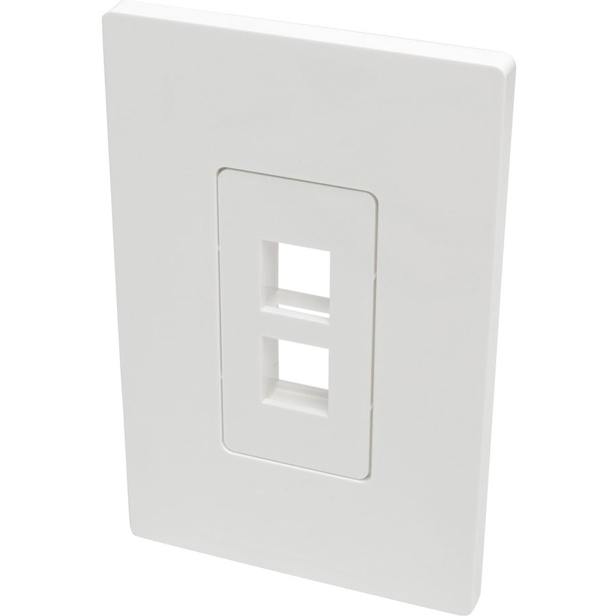 Tripp Lite 2-Port Single-Gang Universal Keystone Wallplate, White N080-102