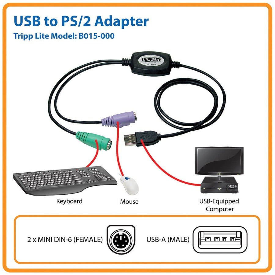 Tripp Lite USB to PS/2 Adapter B015-000