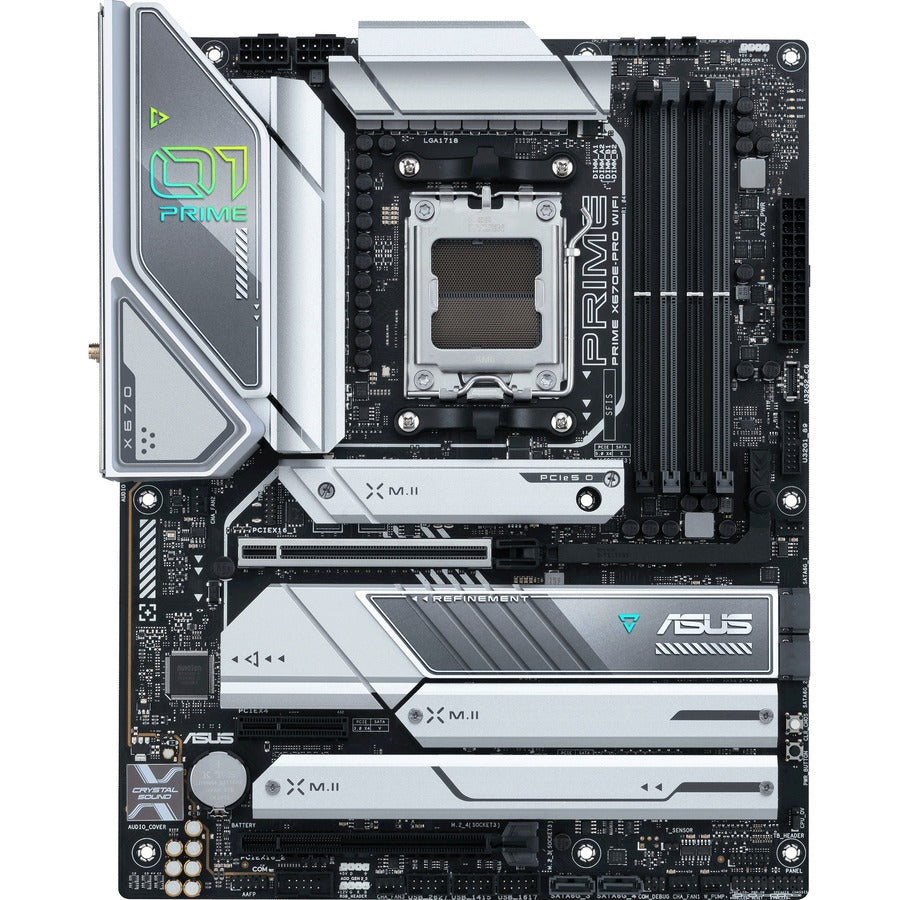 Asus Prime X670E-PRO WIFI Desktop Motherboard - AMD X670 Chipset - Socket AM5 - ATX PRIMEX670E-PROWIFI