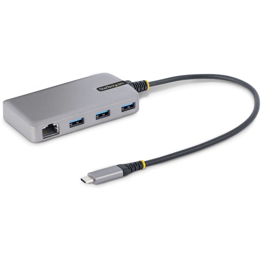 StarTech.com Hub USB-C 3 ports avec Ethernet, 3 ports USB-A, GbE, 5 Gbit/s, alimenté par bus, câble de 30 cm, hub d'extension USB Type-C portable 5G3AGBB-USB-C-HUB