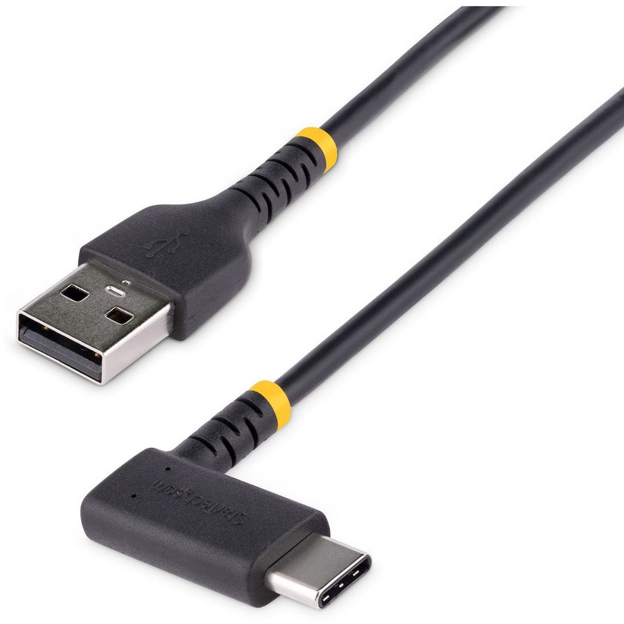 StarTech.com Câble de chargement USB A vers C à angle droit de 30 cm, câble USB-C robuste à charge rapide, fibre aramide durable et robuste, 3 A R2ACR-30C-USB-CABLE