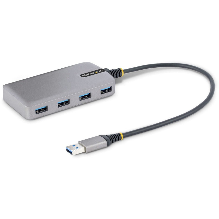 StarTech.com Hub USB 4 ports, USB 3.0 5 Gbit/s, alimenté par bus, USB-A vers 4xA avec alimentation auxiliaire en option, hub USB pour ordinateur portable, câble de 30 cm 5G4AB-USB-A-HUB