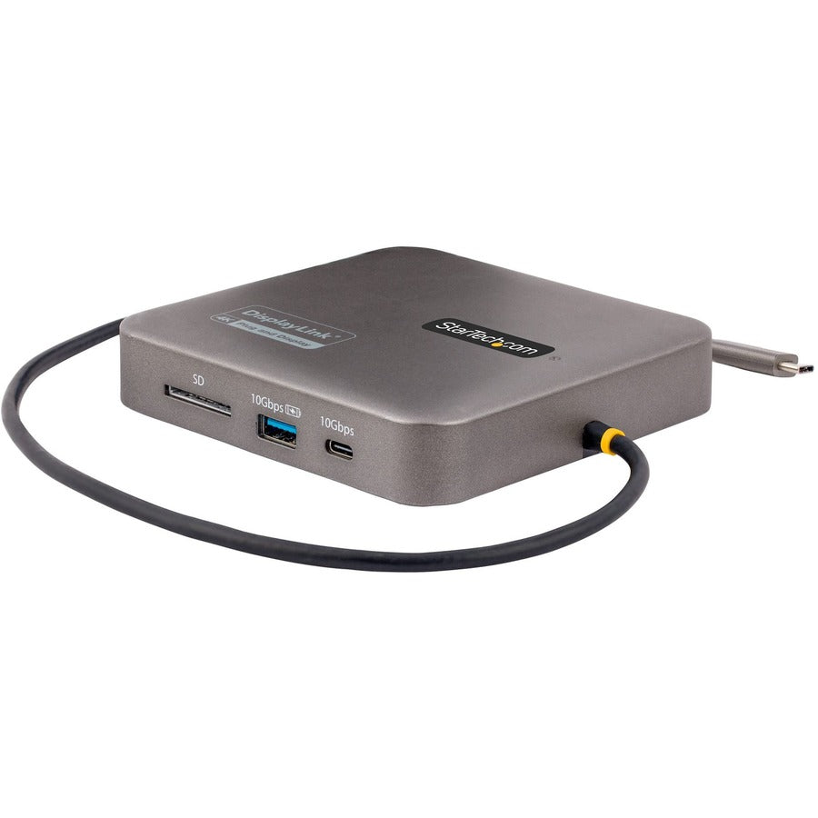 StarTech.com Adaptateur multiport USB C, double 4K 60 Hz HDMI 2.0b, HDR10, 2 hubs USB 10 Gbit/s, 100 W PD Pass-Through, GbE, SD, mini station d'accueil, Win/Mac 102B-USBC-MULTIPORT