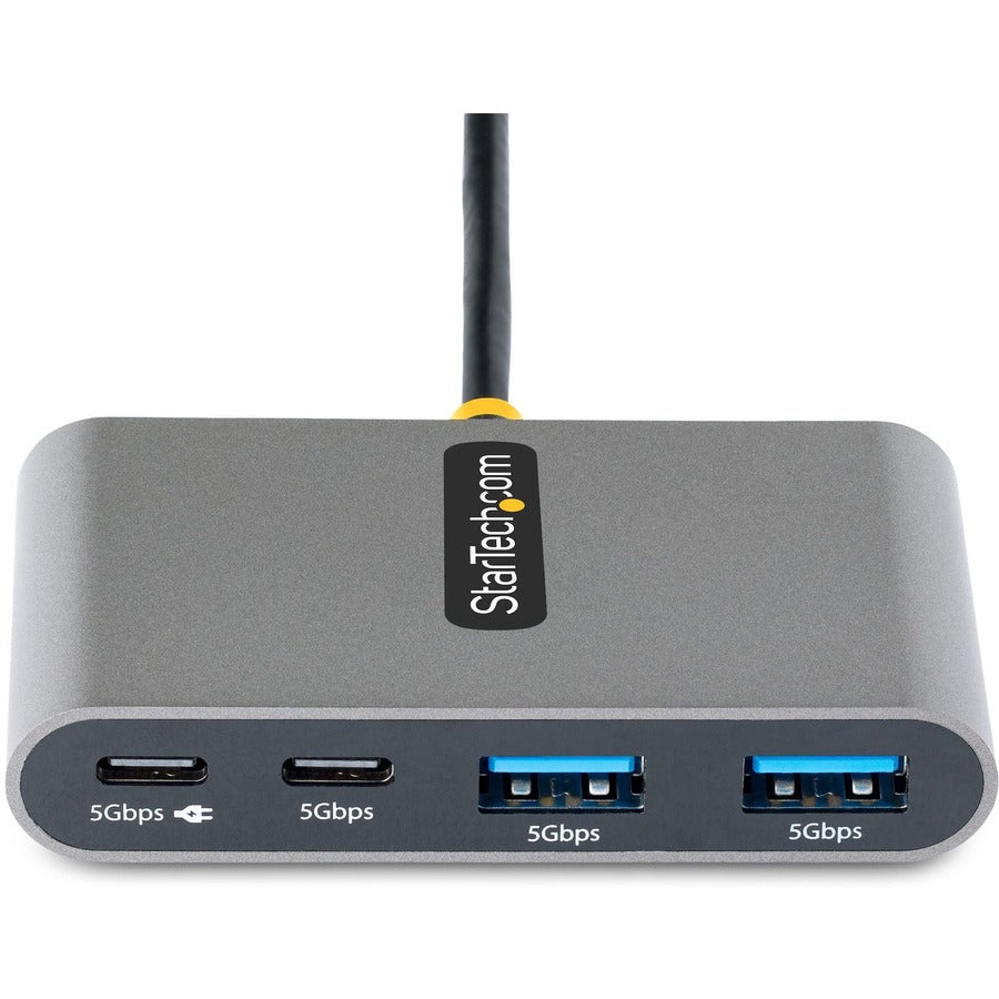 StarTech.com 4-Port USB-C Hub with 100W Power Delivery Pass-Through, 2x USB-A + 2x USB-C, 5Gbps, 1ft/30cm Long Cable, Portable USB 3.0 Hub 5G2A2CPDB-USB-C-HUB