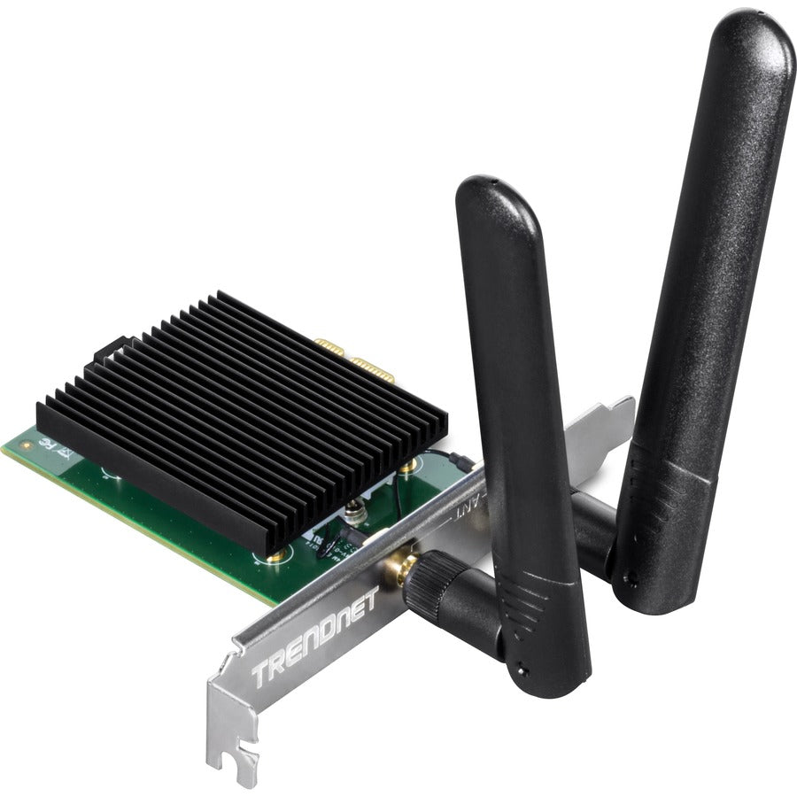 TRENDnet TEW-907ECH IEEE 802.11ax Bluetooth 5.2 Dual Band Wi-Fi/Bluetooth Combo Adapter for Desktop Computer - TAA Compliant TEW-907ECH