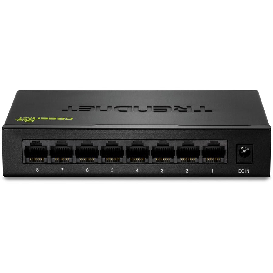 TRENDnet 8-Port Gigabit GREENnet Switch, Ethernet Network Switch, 8 x 10-100-1000 Mbps Gigabit Ethernet Ports, 16 Gbps Switching Capacity, Metal, Lifetime Protection, Black, TEG-S82G TEG-S82g