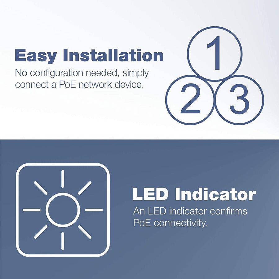 TRENDnet Gigabit Power Over Ethernet Plus Injector, Converts Non-Poe Gigabit To Poe+ Or PoE Gigabit, Supplies PoE (15.4W) Or PoE+ (30W) Power Network Distances Up To 100M (328 ft.), Black, TPE-115GI TPE-115Gi