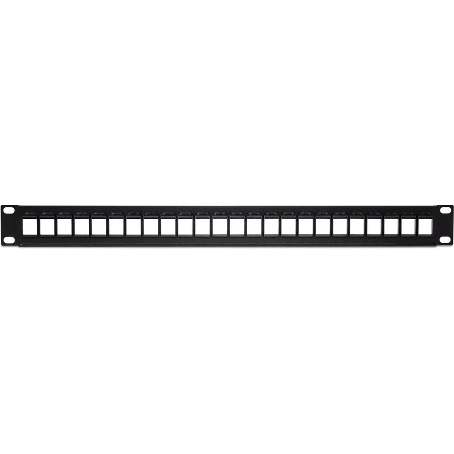 TRENDnet 24-Port Blank Keystone 1U Patch Panel, 1U 19" Metal Rackmount Housing, Recommended With TC-K25C6 & TC-K50C6 Cat6 Keystone Jacks (Sold Separately), Black, TC-KP24 TC-KP24