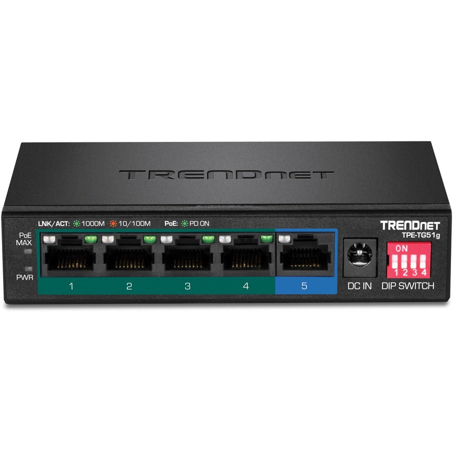 TRENDnet 5-Port Gigabit PoE+ Switch TPE-TG51g