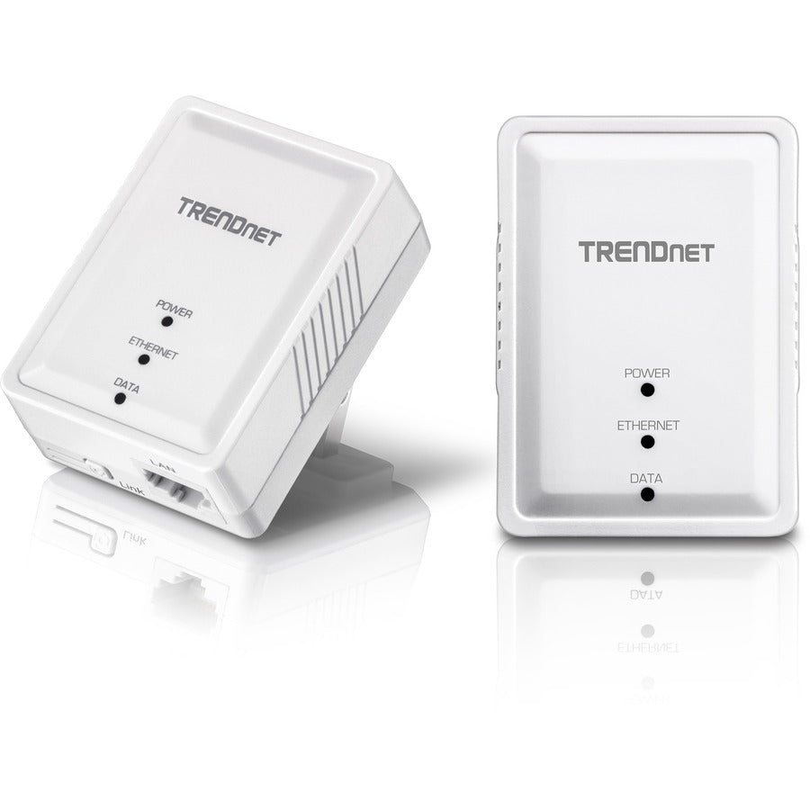 TRENDnet Powerline 500 AV Nano Adapter Kit, Includes 2 x TPL-406E Adapters, Cross Compatible With Powerline 600-500-200, Windows 10, 8.1, 8, 7, Vista, XP, Plug & Play Install, White, TPL-406E2K TPL-406E2K