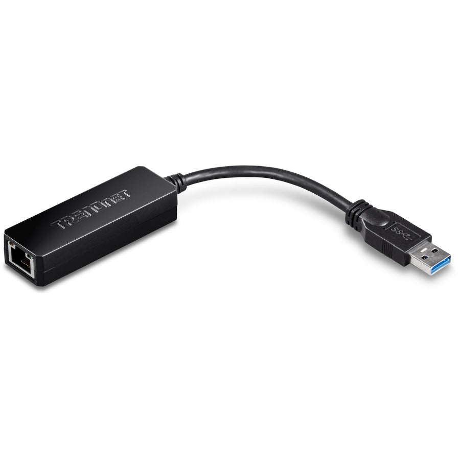 TRENDnet Adaptateur USB 3.0 vers Gigabit Ethernet, vitesses Ethernet duplex intégral de 2 Gbit/s, jusqu'à 1 Gbit/s, compatibilité USB-A, Windows et Mac, alimenté par USB, configuration simple, noir, TU3-ETG TU3-ETG