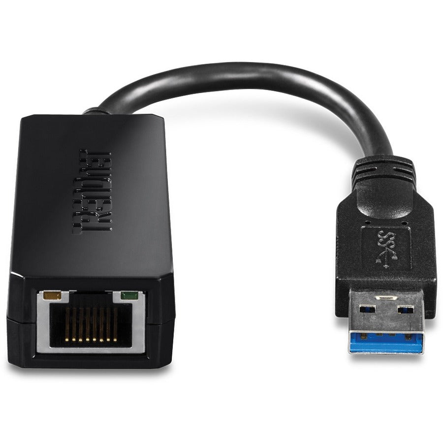 TRENDnet Adaptateur USB 3.0 vers Gigabit Ethernet, vitesses Ethernet duplex intégral de 2 Gbit/s, jusqu'à 1 Gbit/s, compatibilité USB-A, Windows et Mac, alimenté par USB, configuration simple, noir, TU3-ETG TU3-ETG