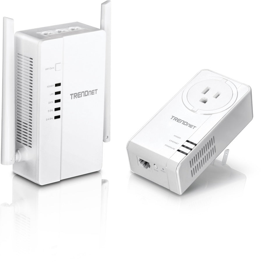 TRENDnet Wi-Fi Everywhere Powerline 1200 AV2 Dual-Band AC1200 Wireless Access Point Kit, Includes 1 x TPL-430AP And 1 x TPL-423E, 3 x Gigabit Ports, Easy Installation, White, TPL-430APK TPL-430APK
