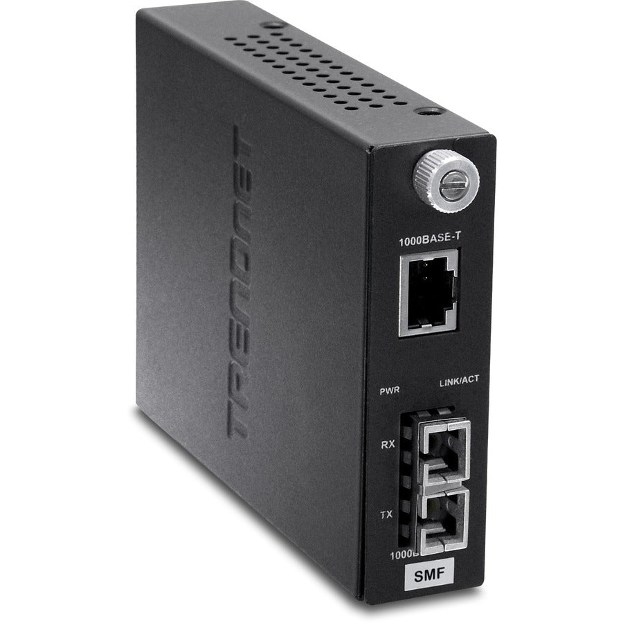 TRENDnet Intelligent 1000Base-T to 1000Base-LX/SX Single Mode SC Fiber Media Converter (20KM; 12.4Miles); Fiber to Ethernet Converter; SC Type Fiber Port; RJ-45;Lifetime Protection; TFC-1000S20 TFC-1000S20