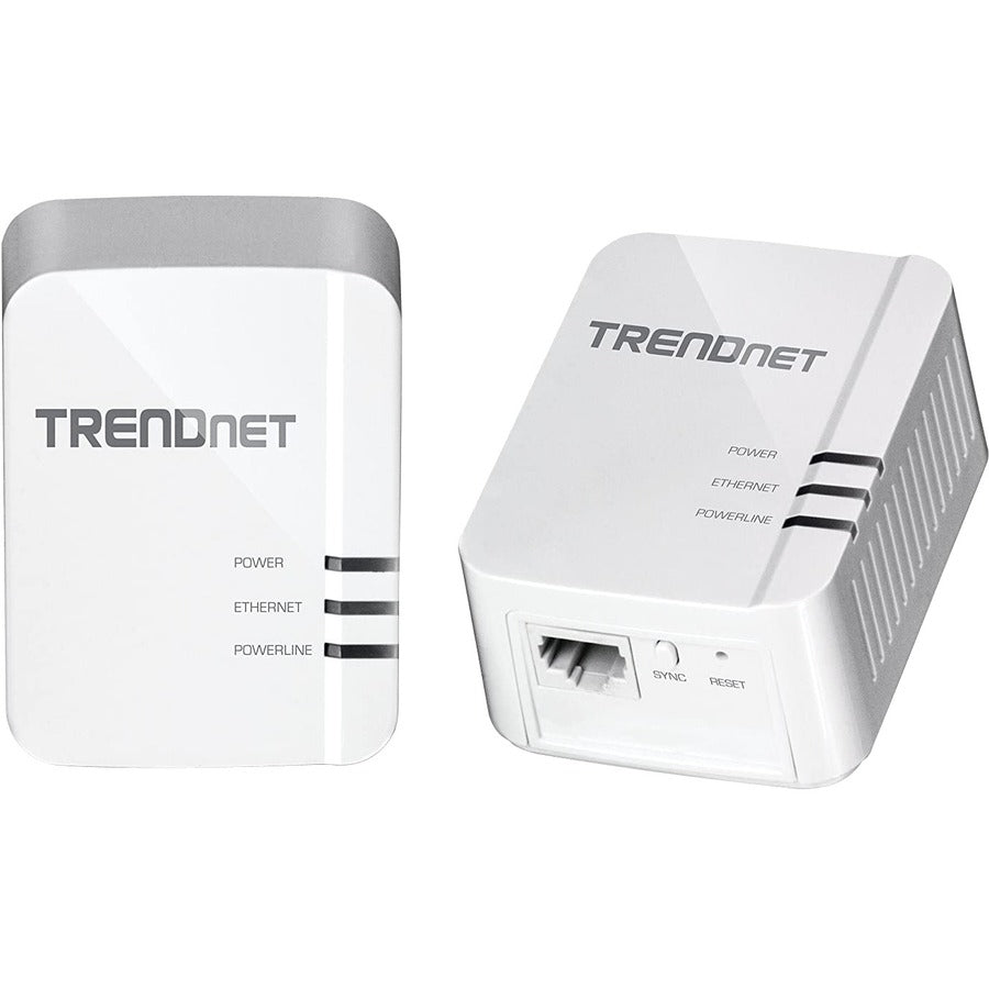 Kit d'adaptateurs TRENDnet CPL 1300 AV2, comprend 2 adaptateurs Ethernet CPL TPL-422E, IEEE 1905.1 et IEEE 1901, port Gigabit, portée jusqu'à 300 m (984 pieds), installation simple, blanc, TPL-422E2K TPL-422E2K