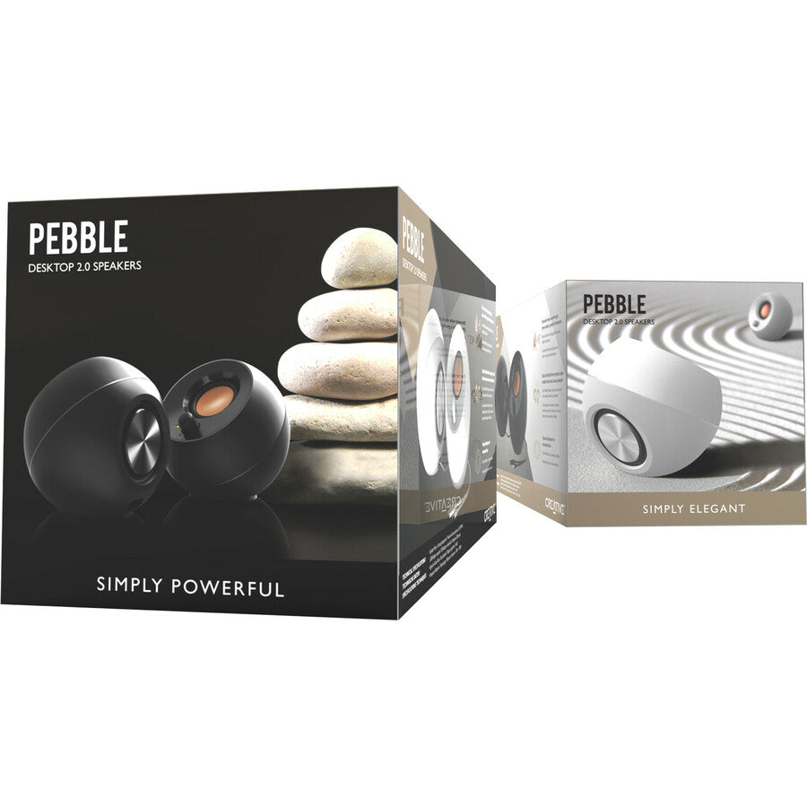 Creative Pebble 2.0 Speaker System - 4.4 W RMS - White 51MF1680AA001