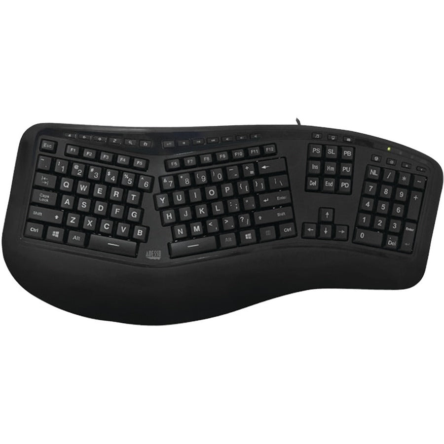 Adesso Color Illuminated Ergonomic Keyboard AKB-150EB