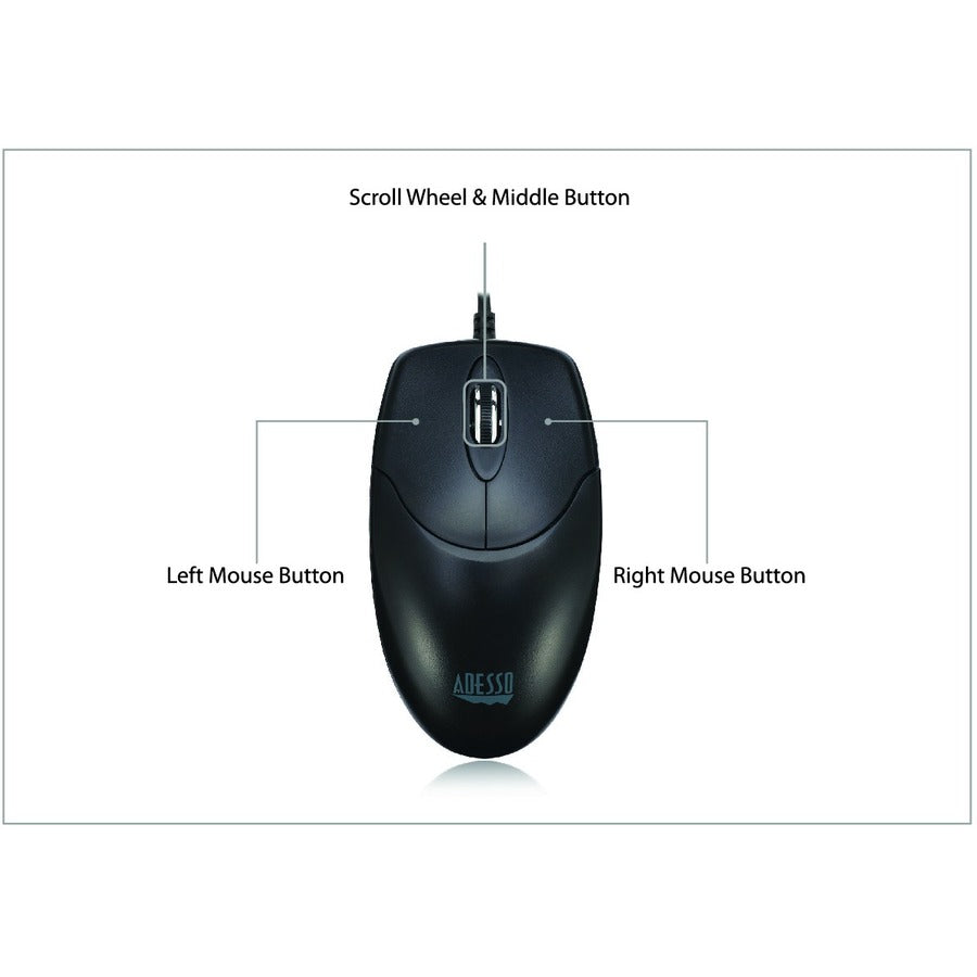 Adesso 3 Button Desktop Optical Scroll Mouse (USB) HC-3003US
