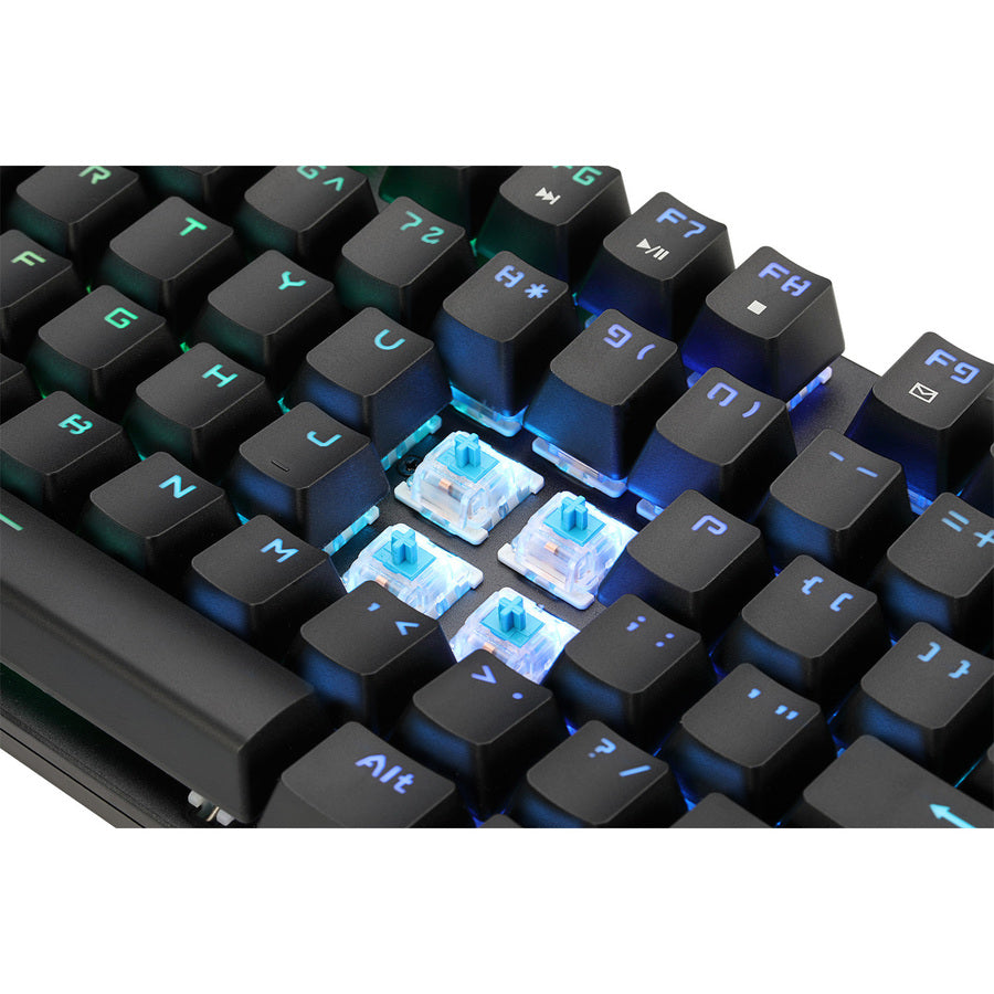 Adesso RGB Programmable Mechanical Gaming Keyboard with Detachable Magnetic Palmrest AKB-650EB