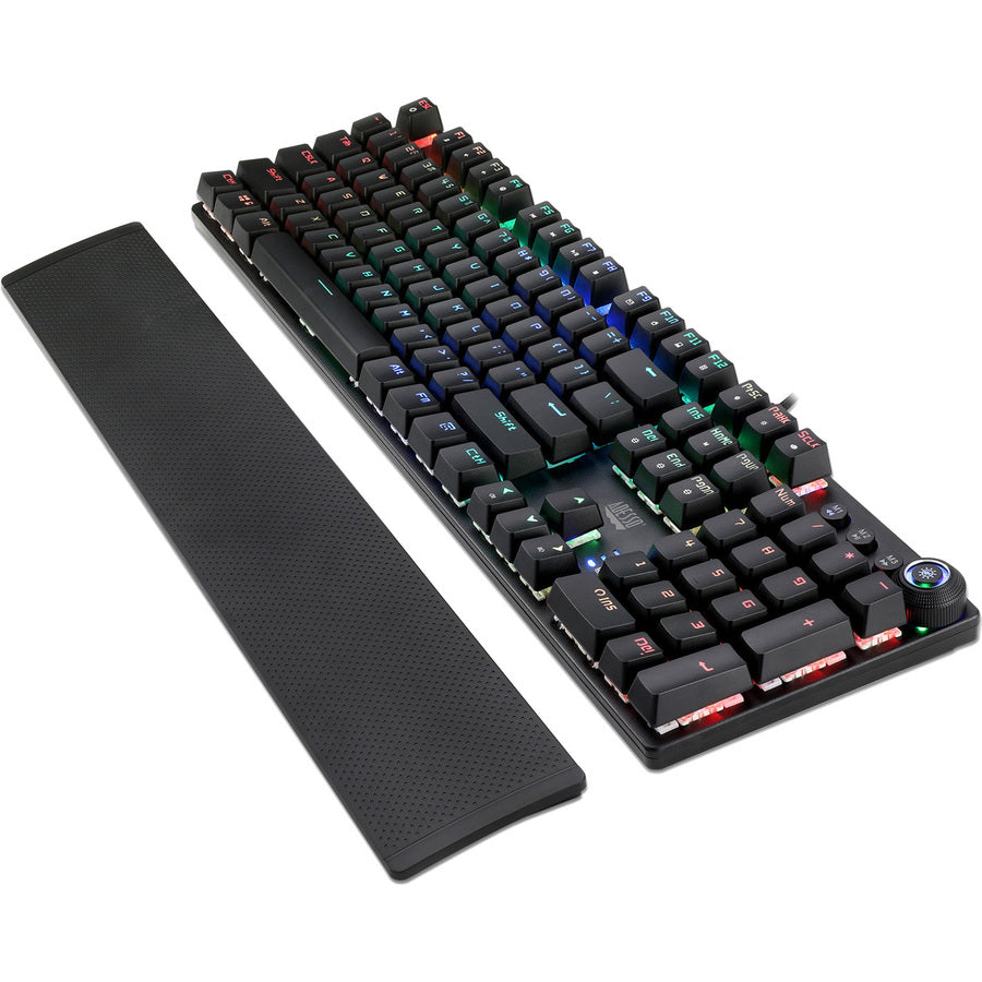 Adesso RGB Programmable Mechanical Gaming Keyboard with Detachable Magnetic Palmrest AKB-650EB