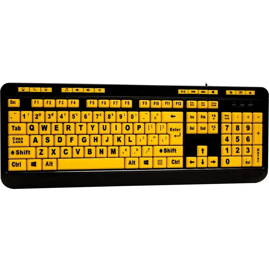 Adesso Luminous 4X Clavier de bureau multimédia à gros caractères AKB-132UY