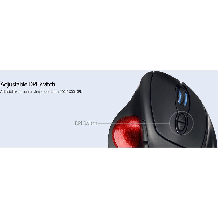 Adesso iMouse T30 - Wireless Programmable Ergonomic Trackball Mouse IMOUSE T30