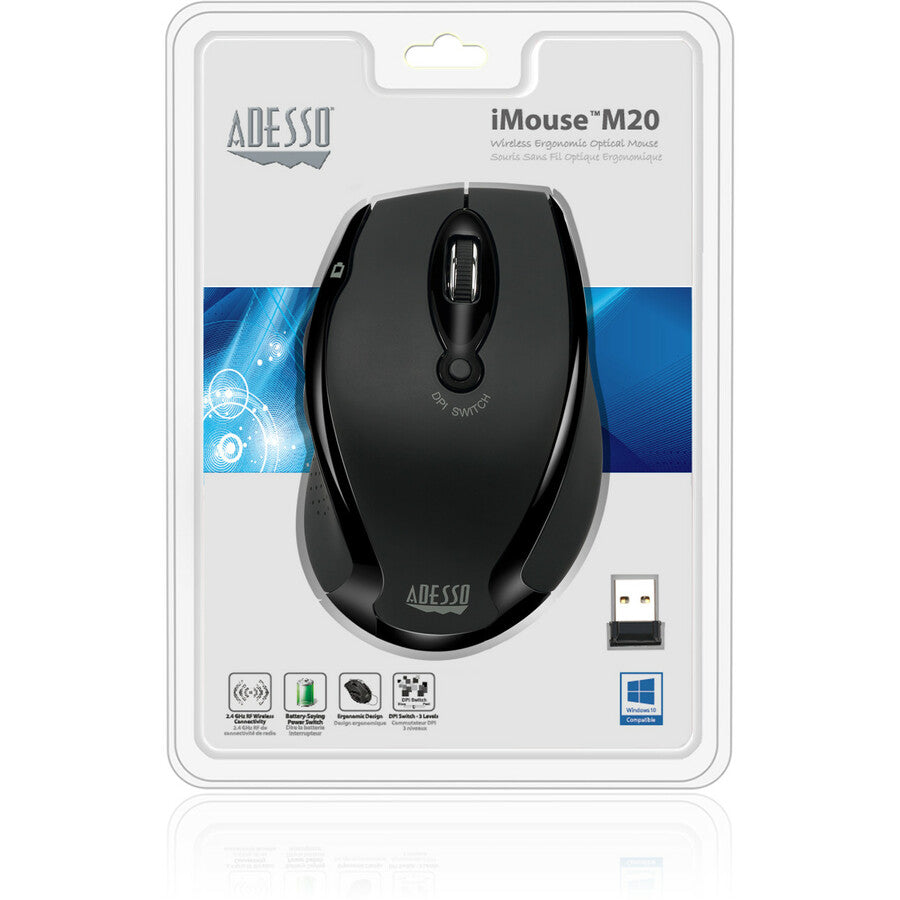 Adesso iMouse M20B - Souris optique ergonomique sans fil IMOUSE M20B