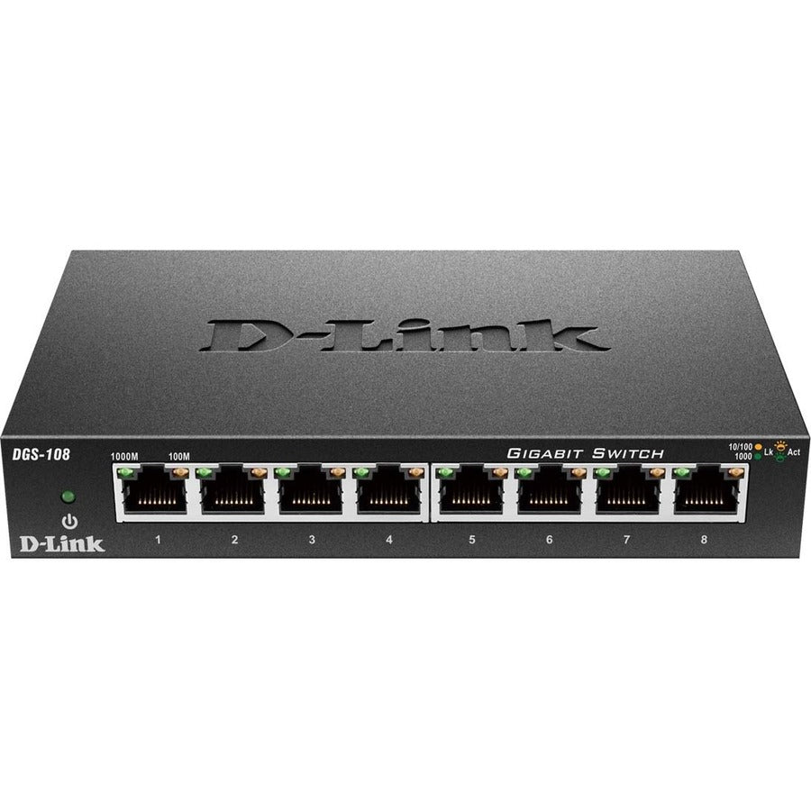 D-Link DGS-108Switch non géré à 8 ports 10/100/1000 Mbps DGS-108