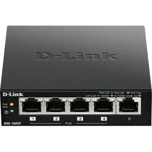 Commutateur PoE+ Gigabit de bureau à 5 ports D-Link DGS-1005P