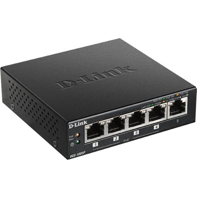 Commutateur PoE+ Gigabit de bureau à 5 ports D-Link DGS-1005P