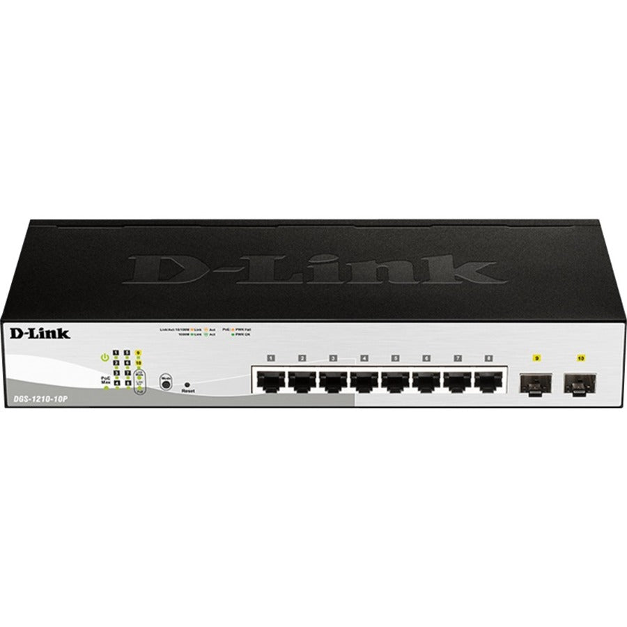 Switch intelligent Web Gigabit 10 ports D-Link comprenant 2 ports SFP Gigabit DGS-1210-10P