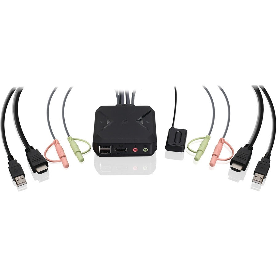 Commutateur KVM 4K IOGEAR à 2 ports avec connexions HDMI, USB et audio GCS92HU