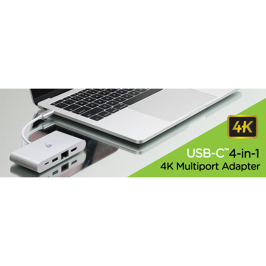 Adaptateur multiport IOGEAR USB-C 4K (HDMI, GbE, USB Type-A, USB-C) GUH3C3PD