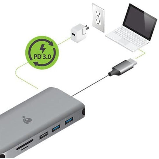 Station d'accueil compacte IOGEAR USB-C Triple HD avec PD 3.0 GUD3C4K3P