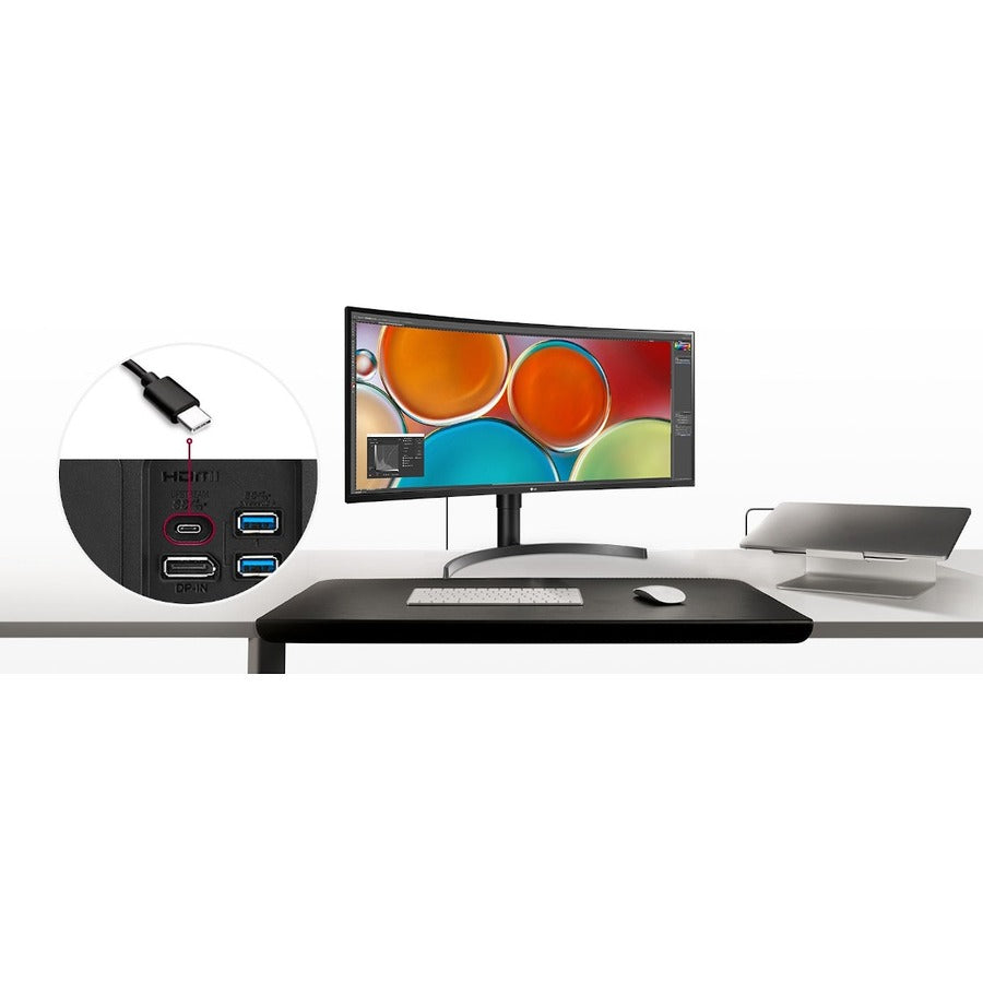 LG Ultrawide 35BN75C-B 35" UW-QHD Curved Screen LCD Monitor - 21:9 - Textured Black 35BN75C-B